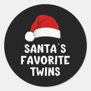 Jultomtens favoritTwillingar Funny Julafton Pajama Runt Klistermärke