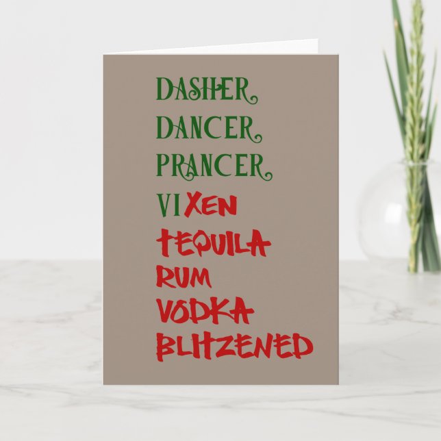 jultomtens fina renar dricker Namn Kort (Framsida)