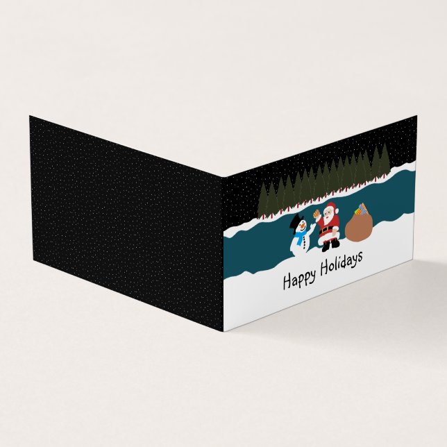 jultomtens gåva, familjefollkort visitkort (Utsida)