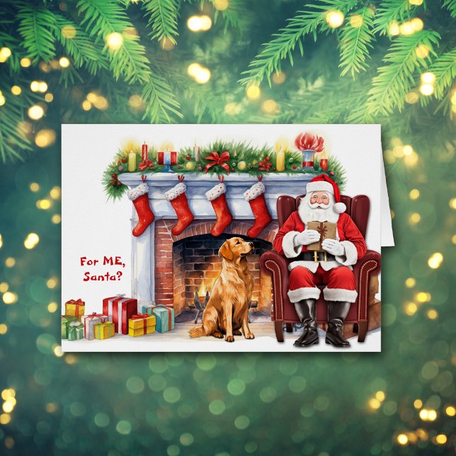 jultomtens gift Golden Retriever Hund jul Hälsningskort (Skapare uppladdad)