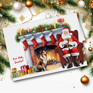 jultomtens gift Shetland Sheepdog jul Hälsningskort