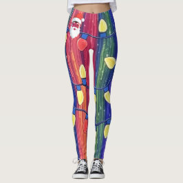 Jultomtens glitterblinkande ljus leggings