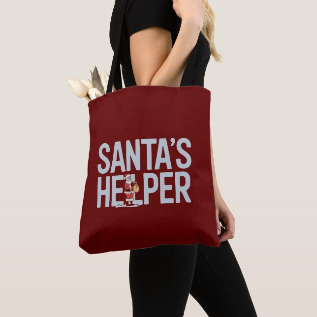 Jultomtens hjälpreda jul tygkasse (Närbild)
