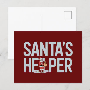 Jultomtens hjälpreda jul vykort