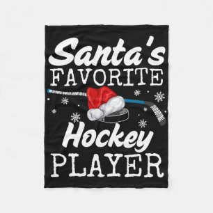Jultomtens hockeyspelare julpyjamas hockey te fleecefilt