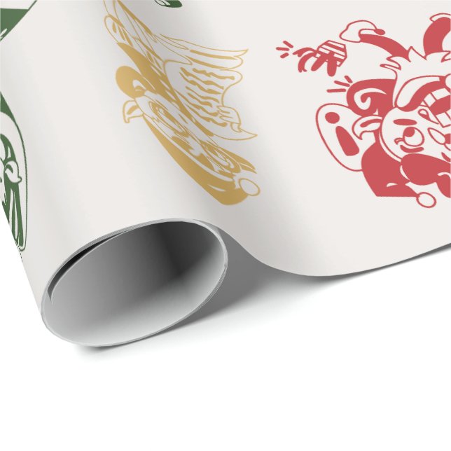 Jultomtens lilla Helpers Elf-Roligt Presentpapper (Rullad Hörn)