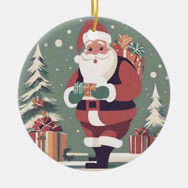 Jultomtens moderna kronjubileum julgransprydnad keramik (Framsidan)