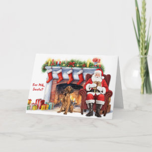 Jultomtens present Blodhund Jul Helgkort