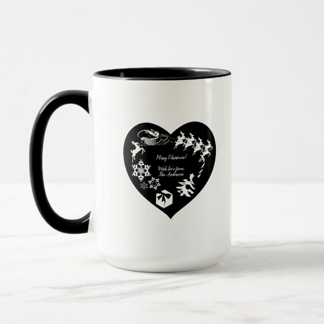 Jultomtens renare Blk & Wht.Heart Mugg (Vänster)