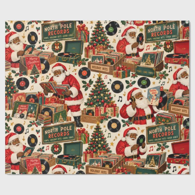 Jultomtens skivaffär presentpapper (Platt)