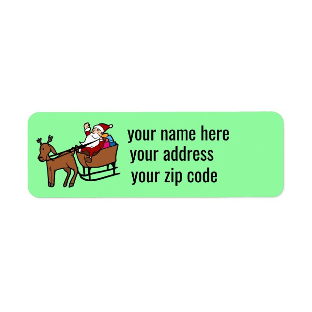 JULTOMTENS SLEDFÄRD RETURADRESS ETIKETTER (Framsidan)