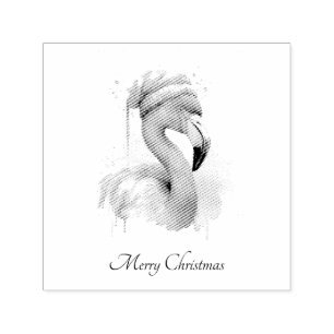 Jultomtens Snöfling Flamingo, specialdesignad Självfärgande Stämpel