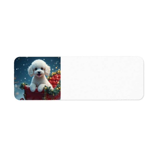 Jultomtens valp returadress etikett (Framsidan)