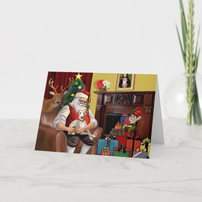 Jultomtens Whippet Helgkort (Framsida)