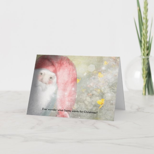 Jultomten's Wish List Helgkort (Framsida)