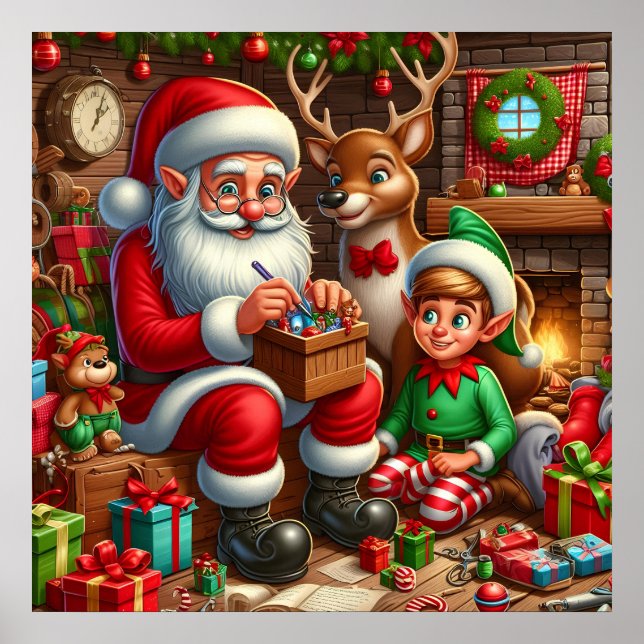 Jultomtens workshop för jultomten poster (Framsidan)