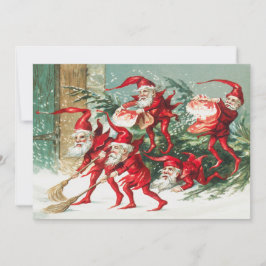 Jultomtenventiler svepte snö Helgdag Julkort