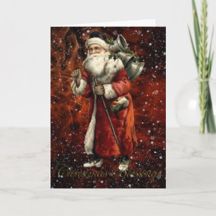 Jultomtenvintagesnö & pappa julkort helgkort