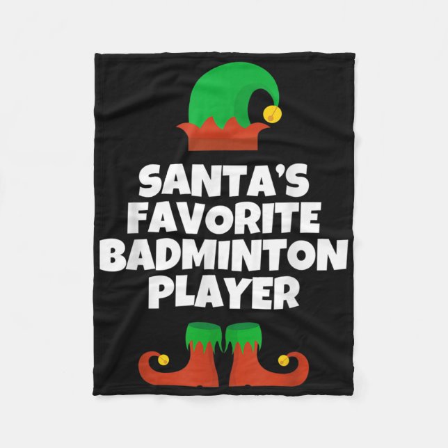 Jultomtes Favorit Badmintonspelare Julhatt Rolig Fleecefilt (Framsidan)
