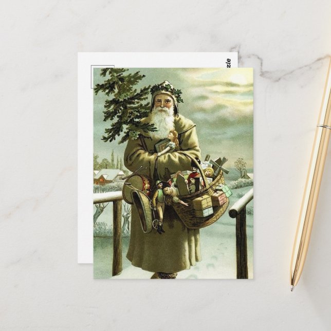 jultomteskort för jultomten Helgdag Vykort (Fram/Back In Situ)