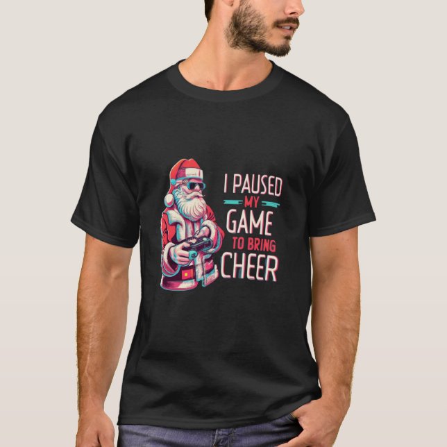 Jultomvideospelsstyrenheten Pausade min Ga T Shirt (Framsida)