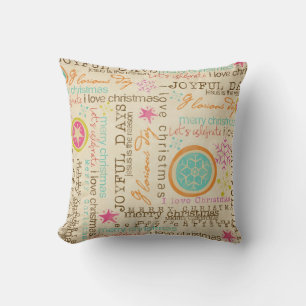 Jultopografi, stjärnor, Snöflingor Pillow Kudde