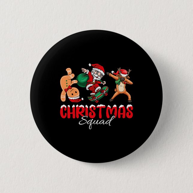 Jultorad Santa Dabbing Elf Family Matching Knapp (Framsida)