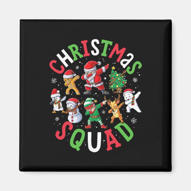Jultorad Santa Dabbing Elf Family Matching Magnet (Framsidan)