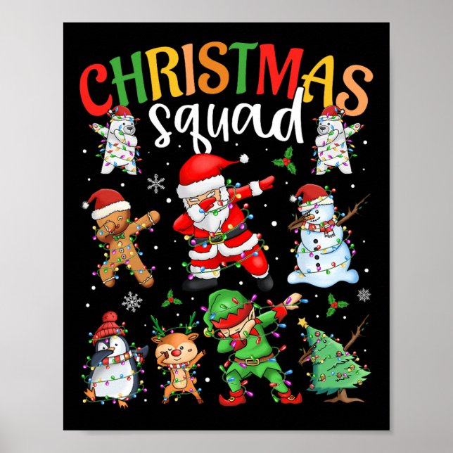 Jultorad Santa Dabbing Elf Family Matching Poster (Framsidan)
