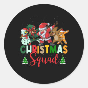 Jultorad Santa Dabbing Elf Family Matching Runt Klistermärke