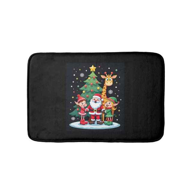 Jultorad Santa Giraffe Elf Dabbing Matching Badrumsmatta (Framsidan)