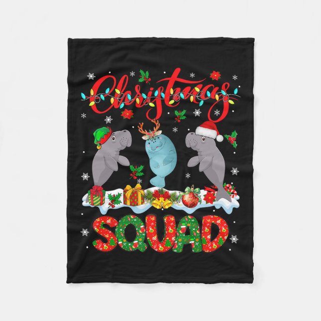 jultorg tre jultomtrarna Elf Manatees Fleecefilt (Framsidan)