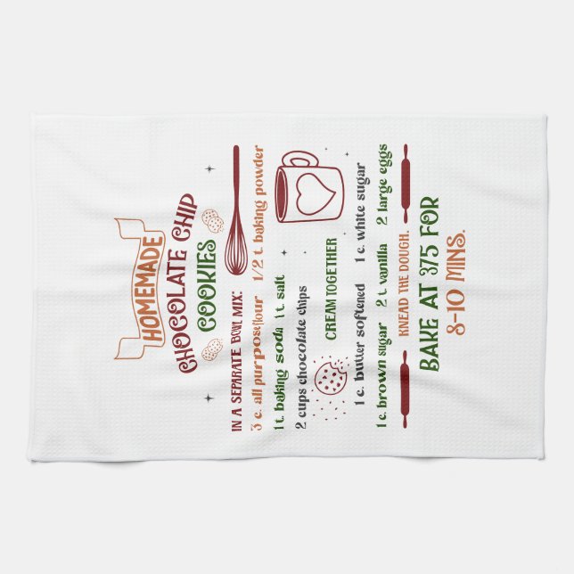 Jultorn med Chocolate Chip Recept Kökshandduk (Horisontell)