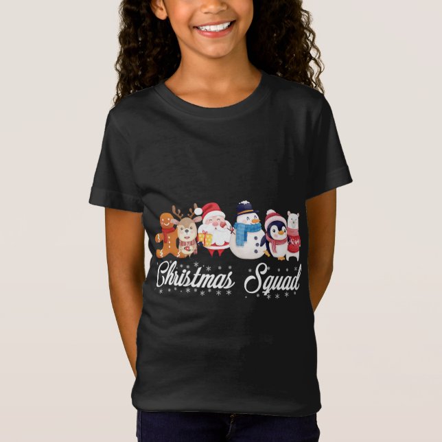 Jultornet Santa Reindeer Snögubbe Gingerbröd T Shirt (Framsida)