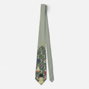 Jultradition Barn runt en dekorerad julgran Slips