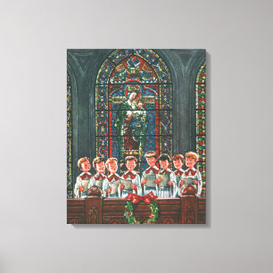 Jultradition Barnkör sjunger i kyrka Canvastryck
