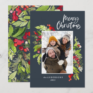 Jultraditionell rustic foto julkort