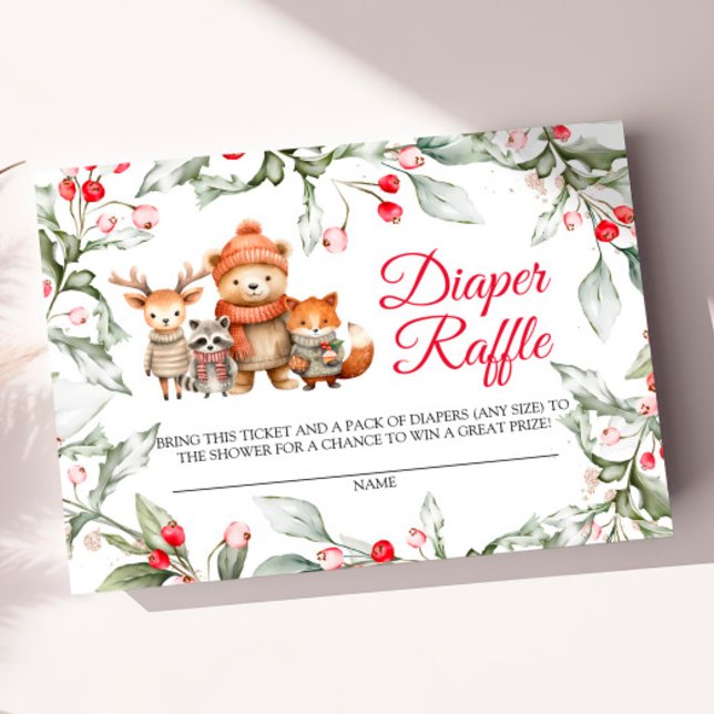 Julträdsdjur - Diaper Raffle Card Tilläggskort (Skapare uppladdad)