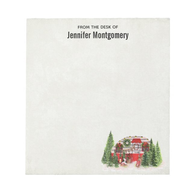 Jultrailer Camper Rustic Theme Anteckningsblock (Framsida)