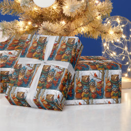 Jultrallande skogsdjur presentpapper
