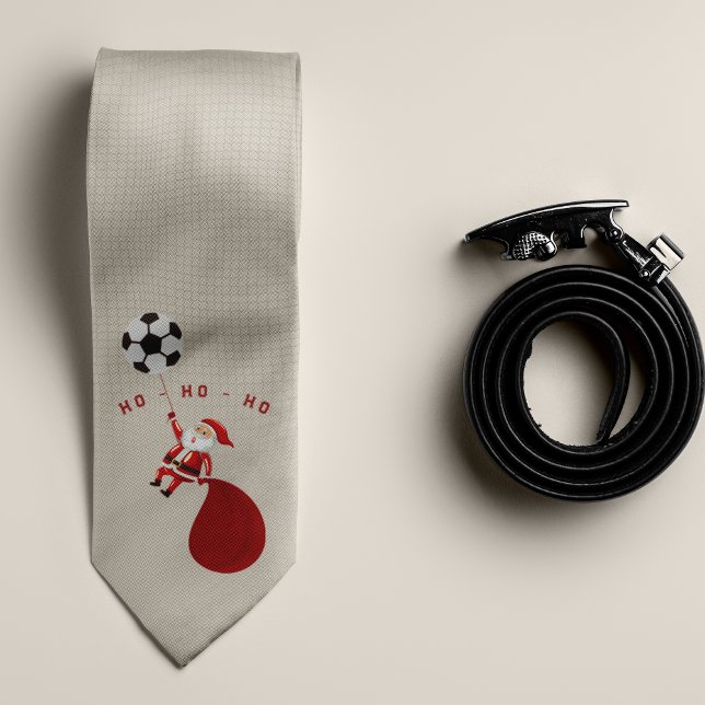 Jultränarmonogram för fotbollslag med Santa Slips (Soccer Team Coach Santa Christmas Monogrammed Neck Tie)