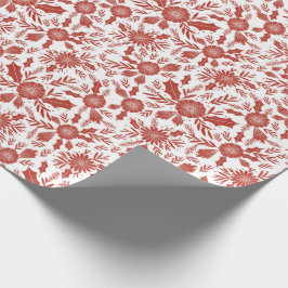 Julträsket Botaniskt rött Presentpapper