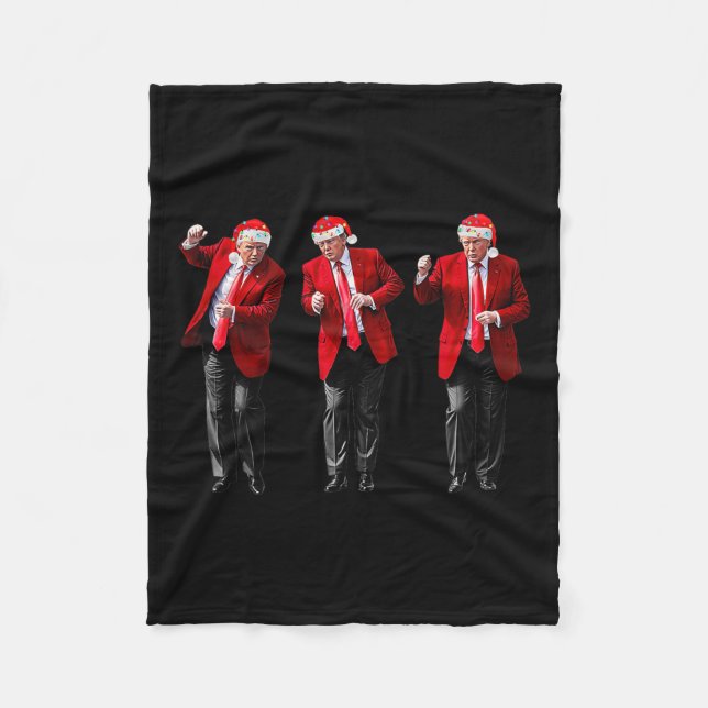 Jultrast Dancing Santa Trump Dance Fleecefilt (Framsidan)