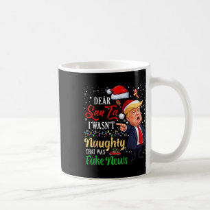 Jultrast Kära Santa Fake News Funny Julafton Me Kaffemugg
