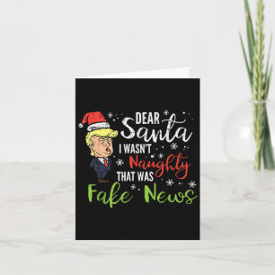 Jultrast Kära Santa Fake News Funny Julafton Me Kort