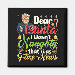Jultrast Kära Santa Fake News Funny Julafton Me Magnet