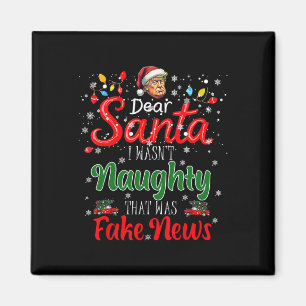 Jultrast Kära Santa Fake News Funny Julafton Me Magnet