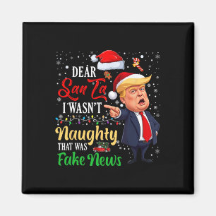 Jultrast Kära Santa Fake News Funny Julafton Me Magnet
