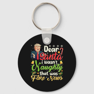 Jultrast Kära Santa Fake News Funny Julafton Me Nyckelring