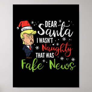 Jultrast Kära Santa Fake News Funny Julafton Me Poster